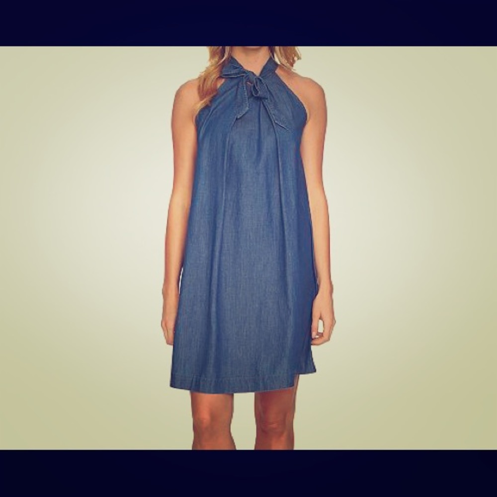 COPY - CeCe Denim tie neck dress 12